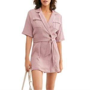 Free People Purple Tie Waist Blazer Breezy Dress M